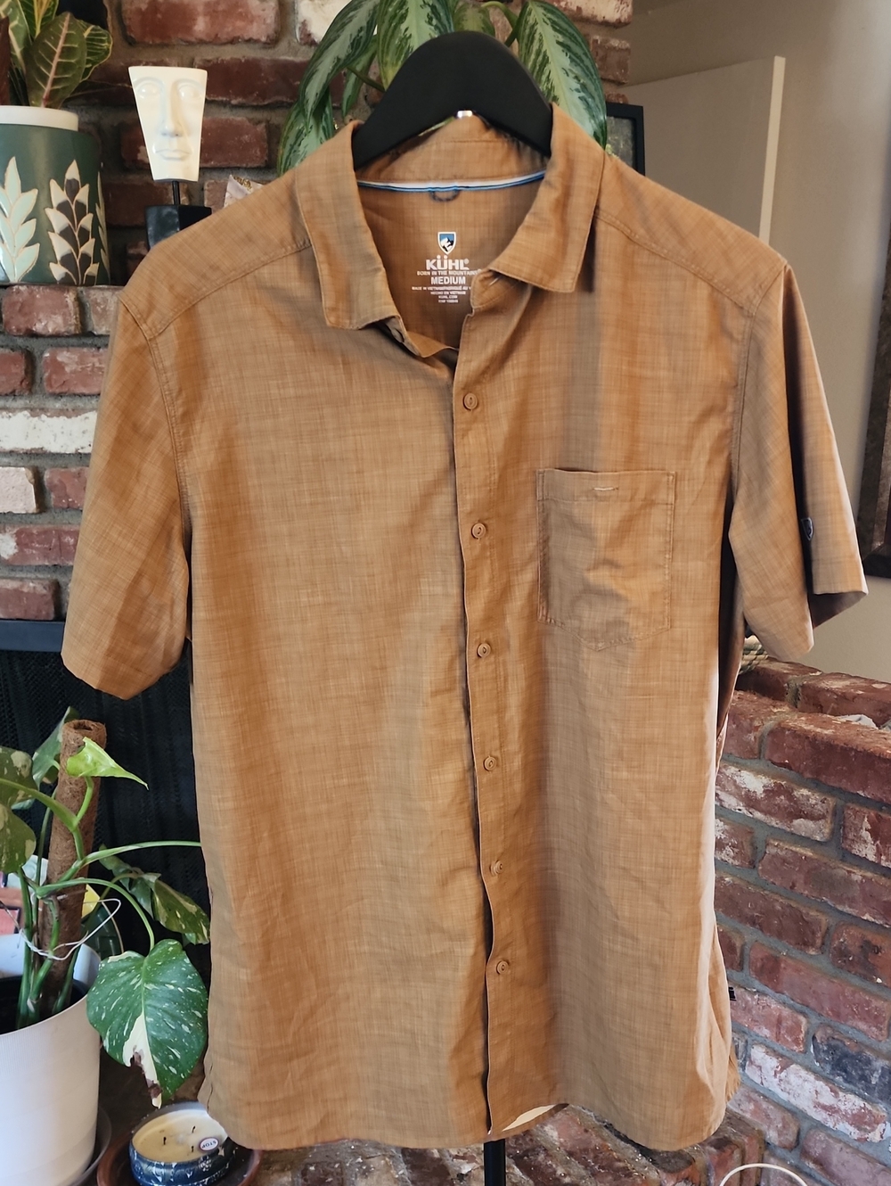 KÜHL Men’s Brown Plaid Short Sleeve Outdoor Button-Down Shirt